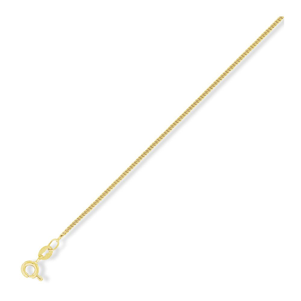 9ct Light Yellow Gold  Curb Pendant Chain Necklace - 1.3mm gauge - CNNR02866