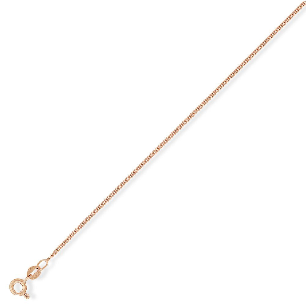 9ct Pink Rose Gold  Classic Curb Pendant Chain Necklace - 1.1mm - CNNR02869