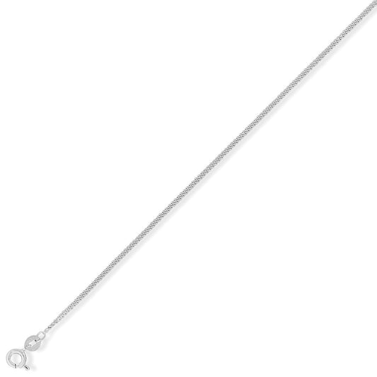 9ct White Gold  Diamond-Cut Curb Pendant Chain Necklace - 1.6mm - CNNR02946