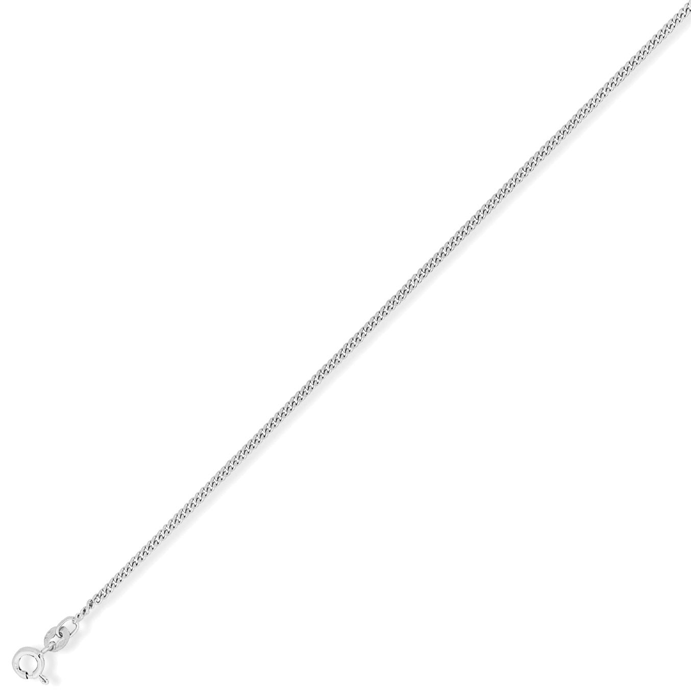 9ct White Gold  Diamond-Cut Curb Pendant Chain Necklace - 1.75mm - CNNR02947