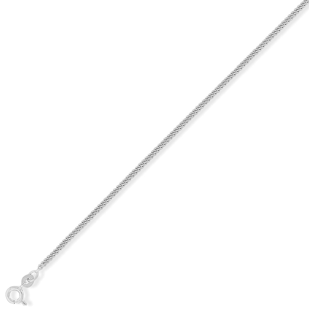 9ct White Gold  Diamond-Cut Curb Pendant Chain Necklace - 2.1mm - CNNR02948