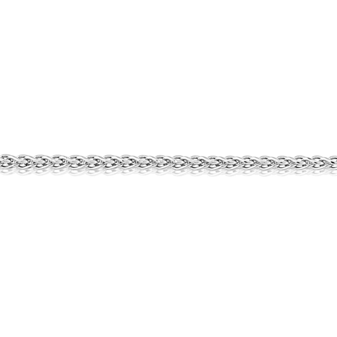 9ct White Gold  Silky Spiga Pendant Chain Necklace - 1.1mm Gauge - CNNR02964