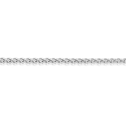 9ct White Gold  Silky Spiga Pendant Chain Necklace - 1.1mm Gauge - CNNR02964