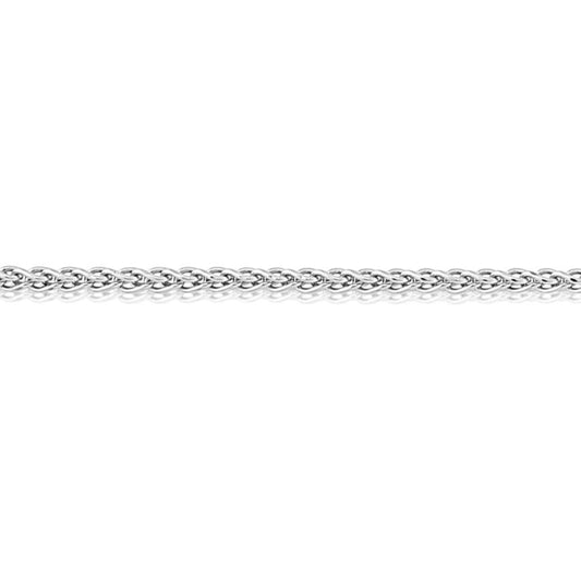 9ct White Gold  Silky Spiga Pendant Chain Necklace - 1.1mm Gauge - CNNR02964