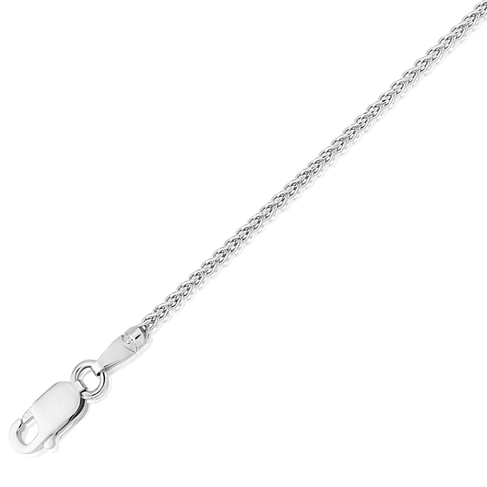 9ct White Gold  Silky Spiga Pendant Chain Necklace - 1.1mm Gauge - CNNR02964