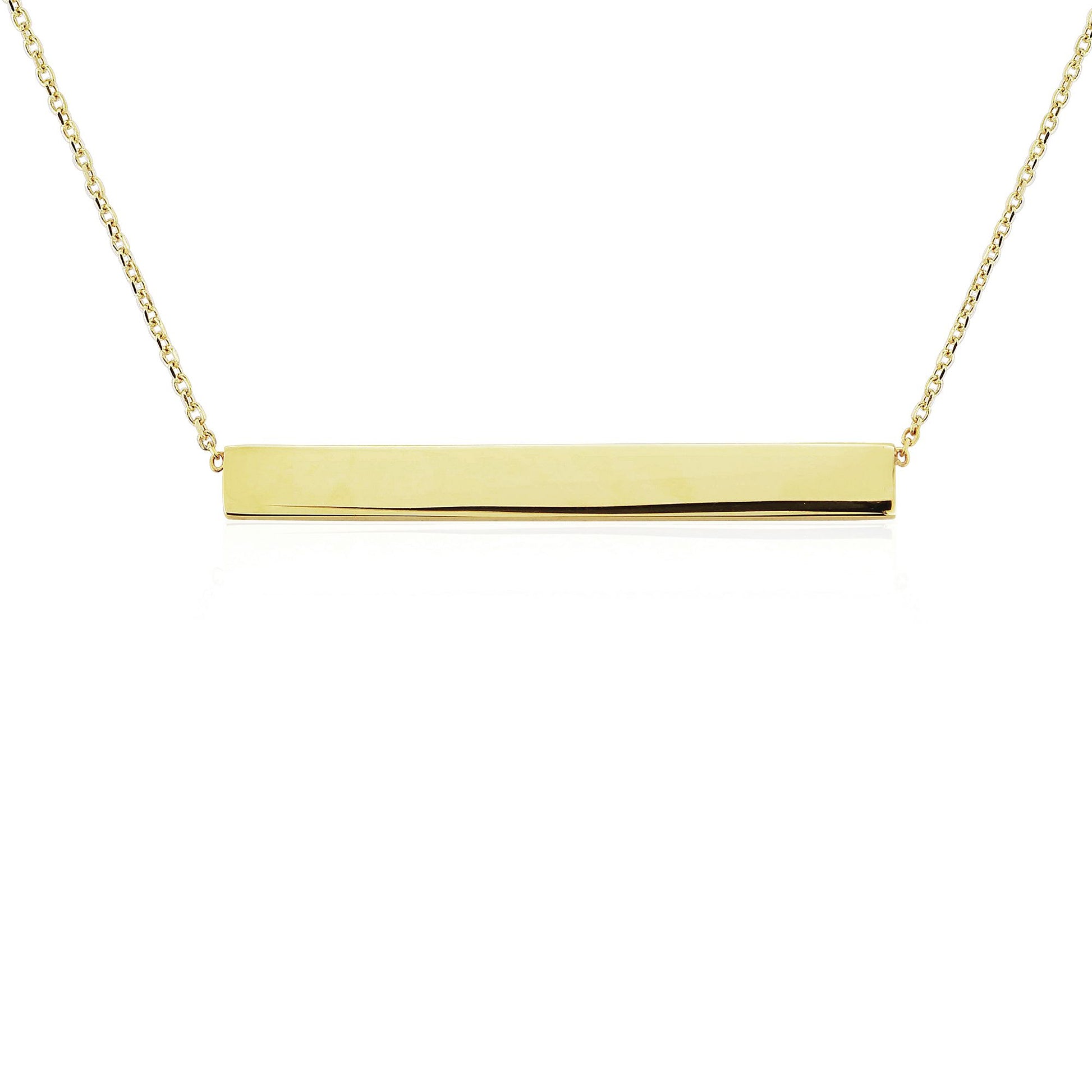 9ct Gold  Polished ID Bar Necklace 35x5mm 17" - CNNR02997-17