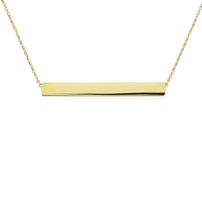 9ct Gold  Polished ID Bar Necklace 35x5mm 17" - CNNR02997-17