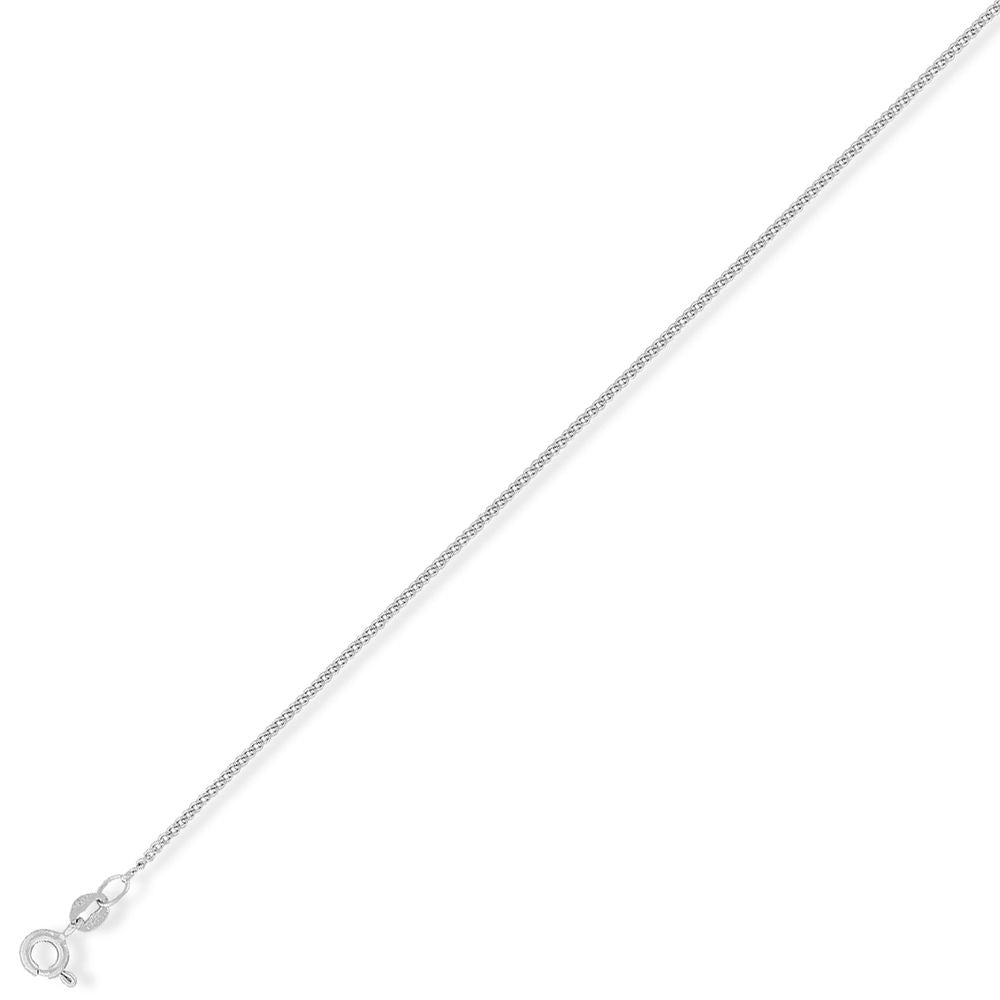 18ct White Gold  Classic Curb Pendant Chain Necklace - 1.2mm gauge - CWNR02025B