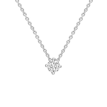 18ct White Gold  Diamond 4 Claw Solitaire Slider Necklace 3mm 18" - CWNR02188-18