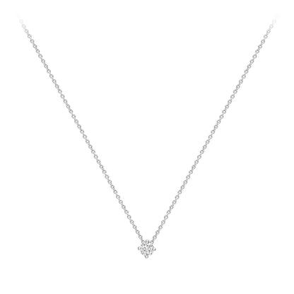 18ct White Gold  Diamond 4 Claw Solitaire Slider Necklace 3mm 18" - CWNR02188-18