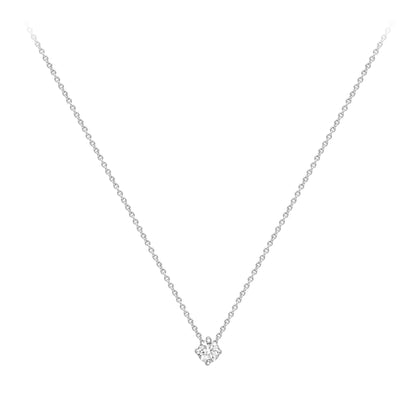 18ct White Gold  Diamond 4Claw Solitaire Slider Necklace 3.5mm 18" - CWNR02189-18