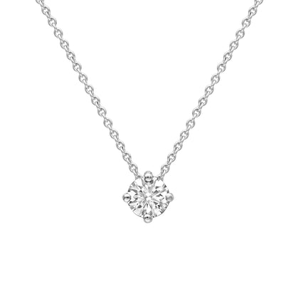 18ct White Gold  Diamond 4 Claw Solitaire Slider Necklace 4mm 18" - CWNR02190-18
