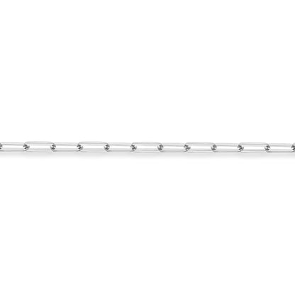 18ct White Gold  Flat Oval Paperclip Chain Bracelet 3mm 7.25"/19cm - CWNR02215-07