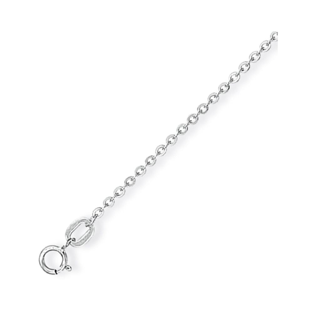 18ct White Gold  Fine Trace Pendant Chain Necklace - 1.2mm gauge - CWNR02736