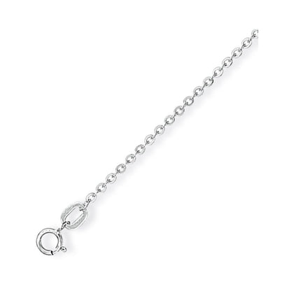 18ct White Gold  Fine Trace Pendant Chain Necklace - 1.2mm gauge - CWNR02736