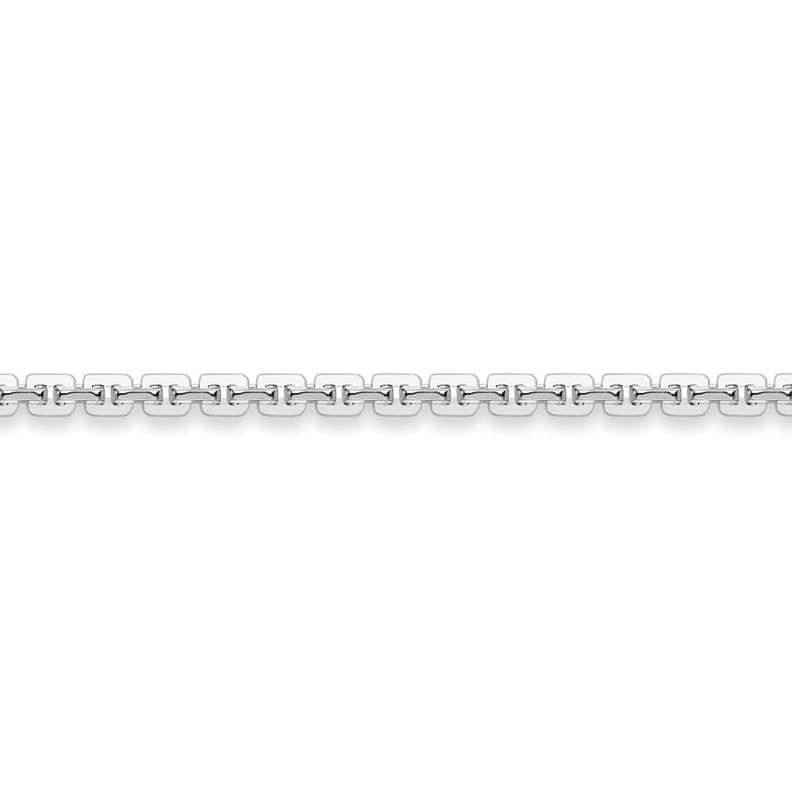 18ct White Gold  Square Trace Link Pendant Chain Necklace 1.2mm - CWNR02755