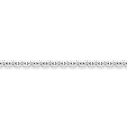18ct White Gold  Square Trace Link Pendant Chain Necklace 1.2mm - CWNR02755