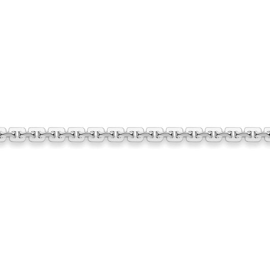 18ct White Gold  Square Trace Link Pendant Chain Necklace 1.2mm - CWNR02755