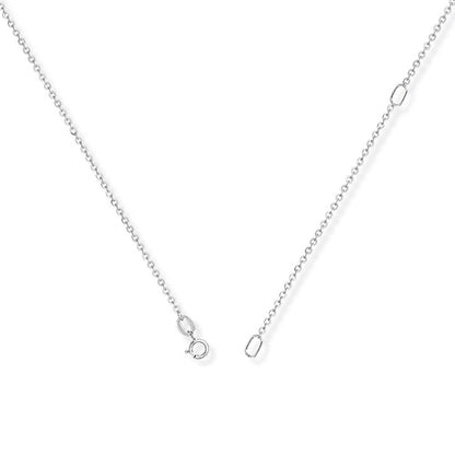18ct White Gold  Fine Trace Rolo Pendant Chain 16-18" 1mm - CWNR02912L-18