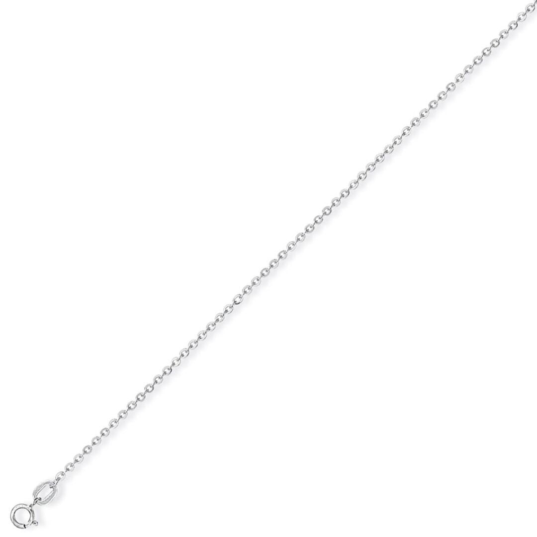 18ct White Gold  Fine Trace Rolo Pendant Chain Necklace - 1.05mm - CWNR02912