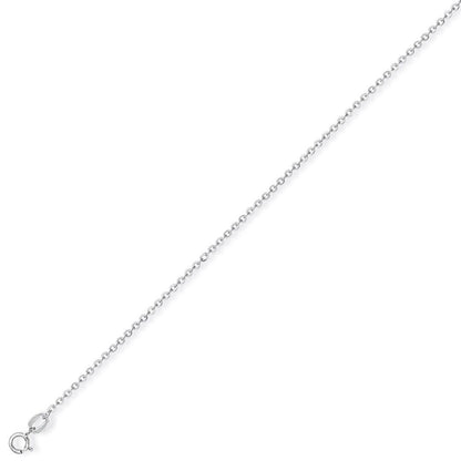 18ct White Gold  Fine Trace Rolo Pendant Chain Necklace - 1.05mm - CWNR02912