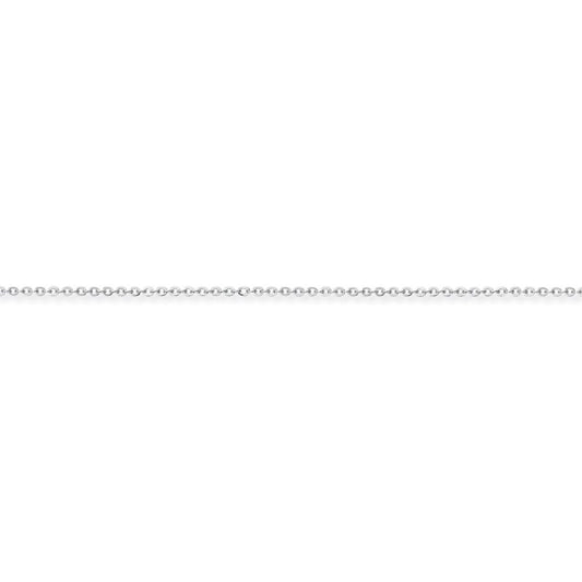 18ct White Gold  Fine Trace Rolo Pendant Chain Necklace - 1.05mm - CWNR02912