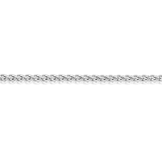 18ct White Gold  Figure 8 Spiga Wheat Pendant Chain Necklace 1.1mm - CWNR02964