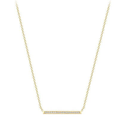 18ct Gold  18K Diamond Barrel Bar Necklace - CXNR0200153-18
