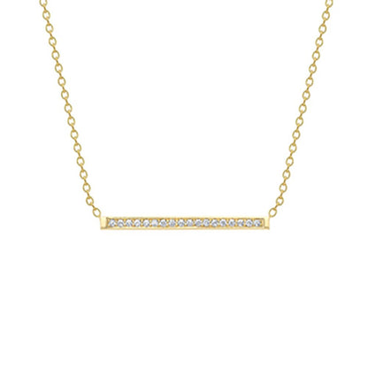 18ct Gold  18K Diamond Barrel Bar Necklace - CXNR0200153-18