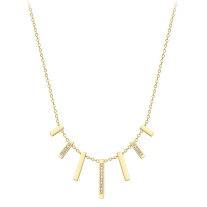 18ct Gold  18K Diamond Barrel Cascade Necklace - CXNR0200163-18