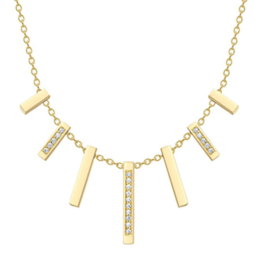 18ct Gold  18K Diamond Barrel Cascade Necklace - CXNR0200163-18