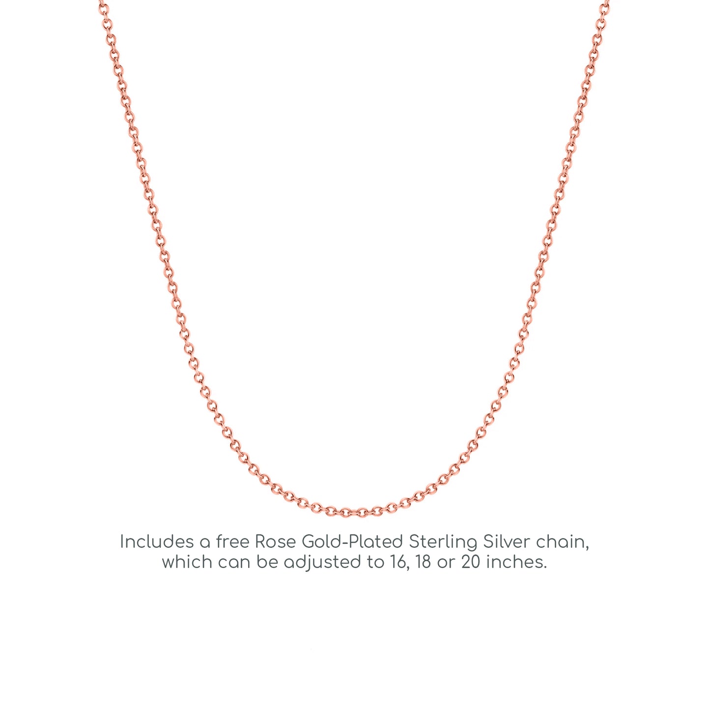 Rose Silver  princess Cut CZ Crop Circles Necklace 18 inch - GVP442
