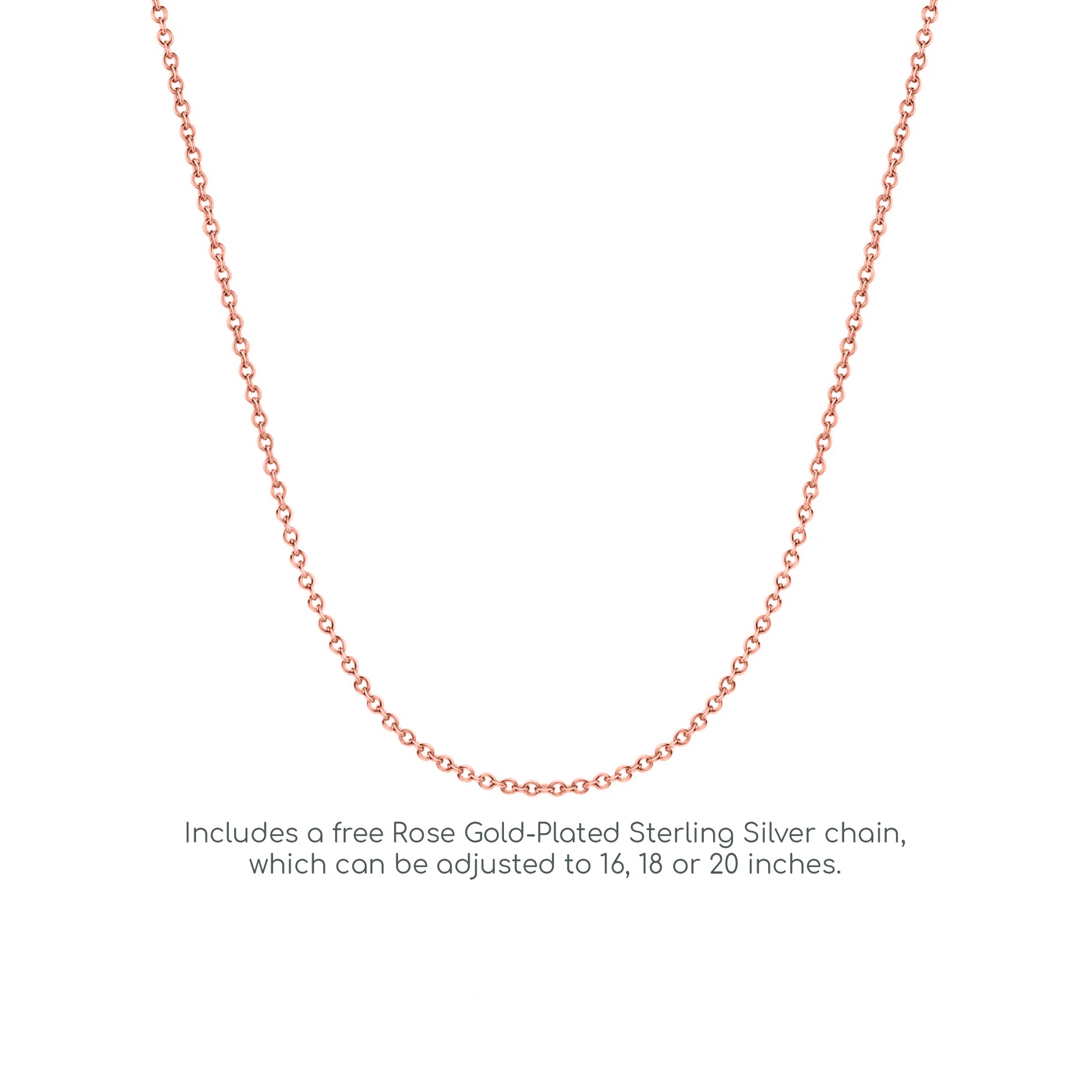 Rose Silver  princess Cut CZ Crop Circles Necklace 18 inch - GVP442