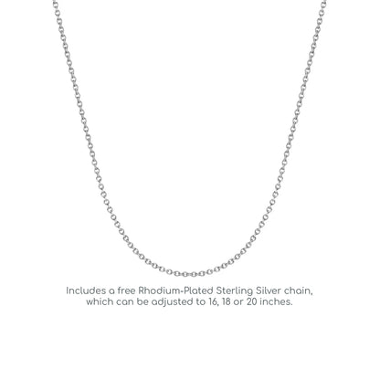 Silver  Emerald Cut CZ Drop Pendant Necklace 18 inch - GVP326
