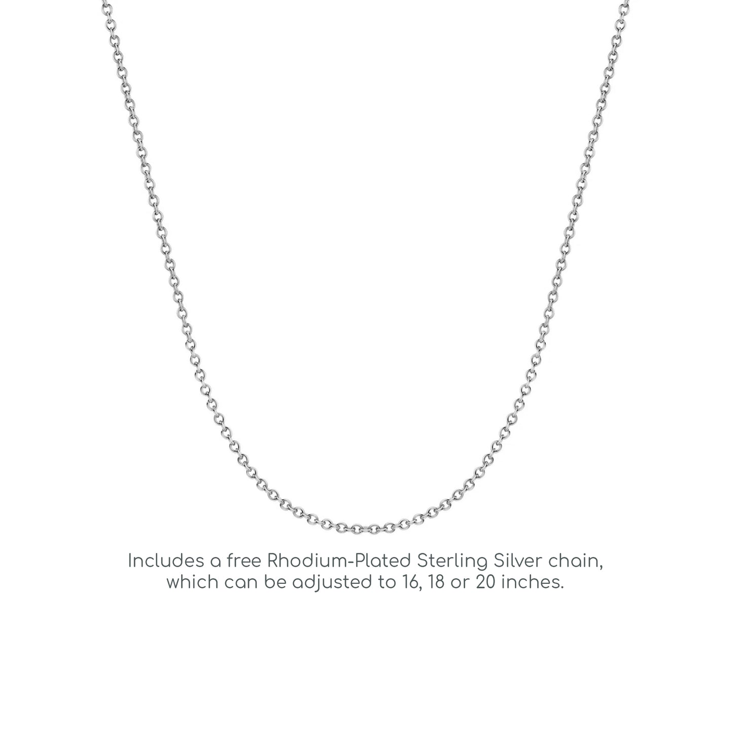 Silver  CZ Floating Loop Pendant Necklace 18 inch - GVP438