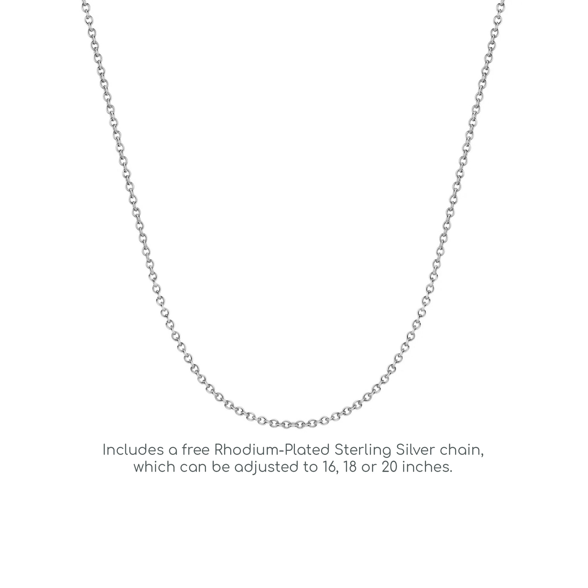 Silver  CZ Floating Loop Pendant Necklace 18 inch - GVP438