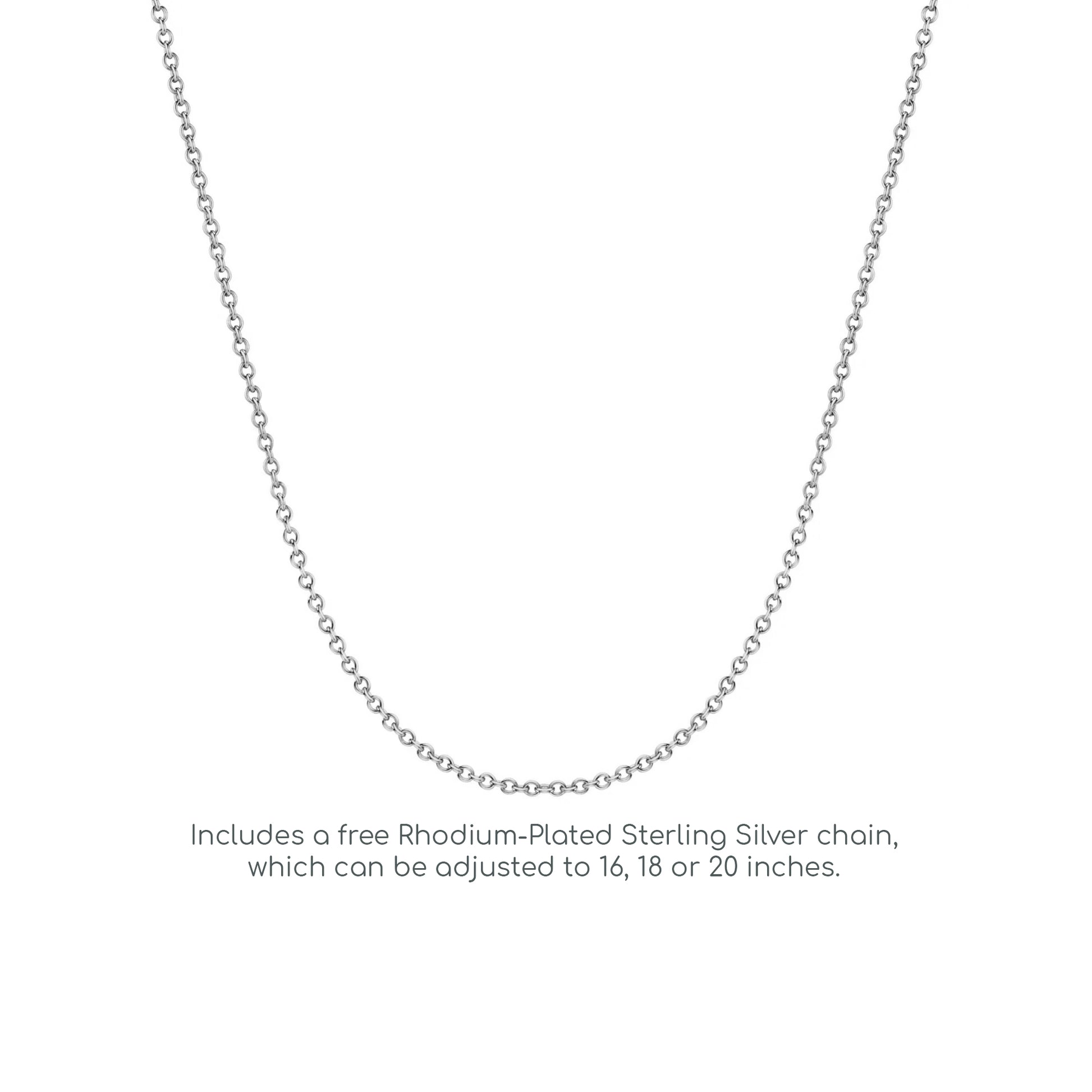 Silver  CZ Duet Pendant Necklace 18 inch - GVP208