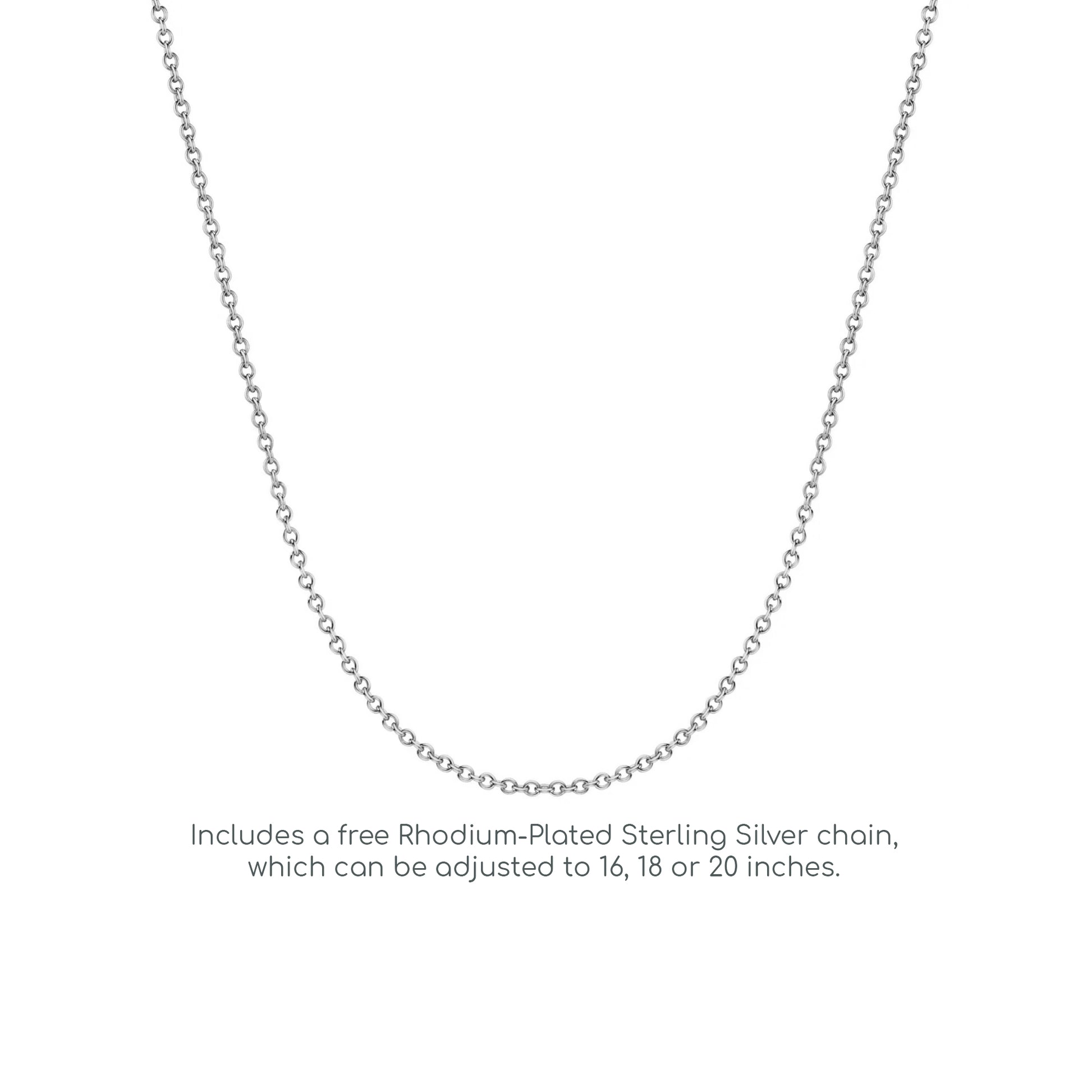 Silver  Emerald Cut CZ Drop Pendant Necklace 18 inch - GVP326