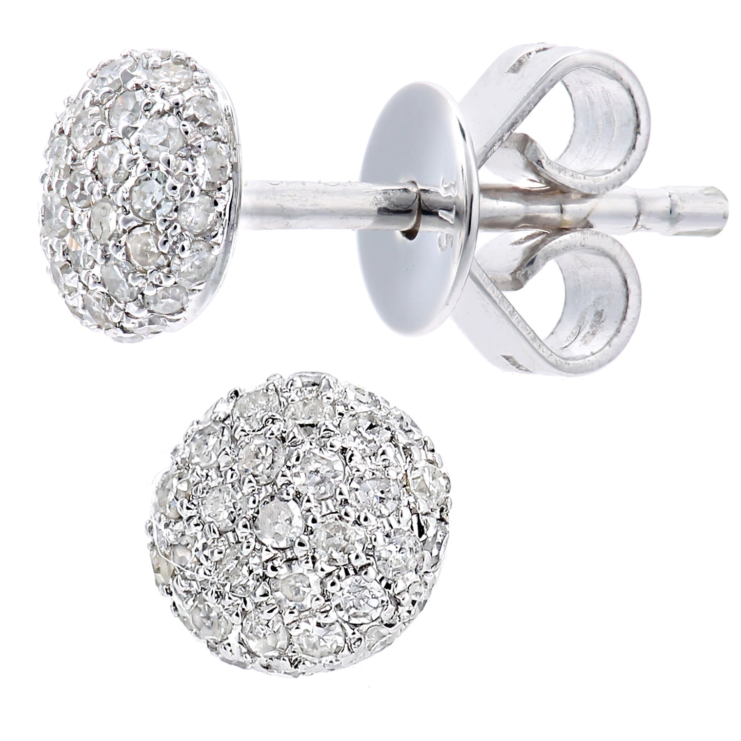 9ct White Gold  Round 20pts Diamond Halo Stud Earrings - DE1AXL645W