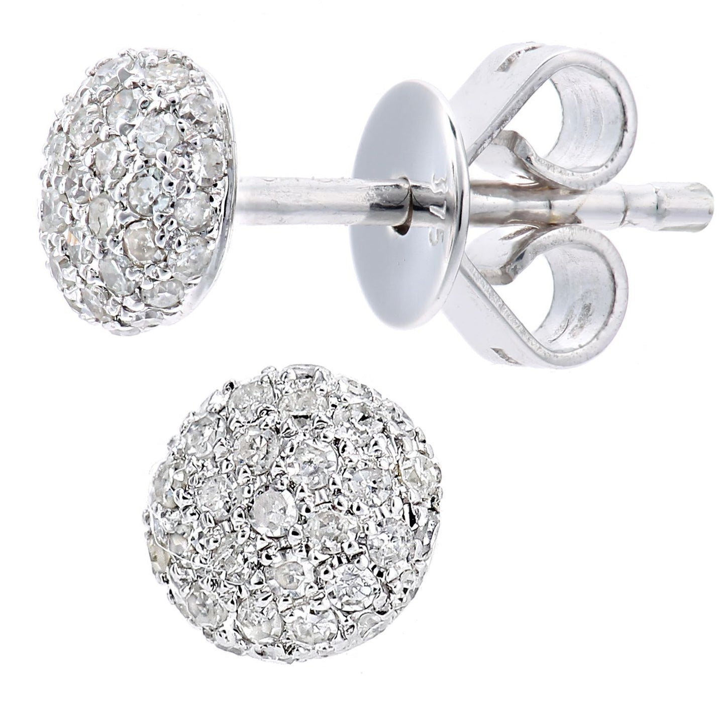 9ct White Gold  Round 20pts Diamond Halo Stud Earrings - DE1AXL645W