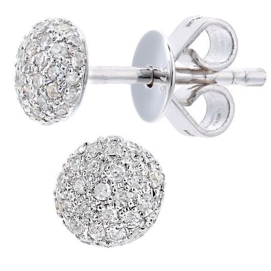 9ct White Gold  Round 20pts Diamond Halo Stud Earrings - DE1AXL645W