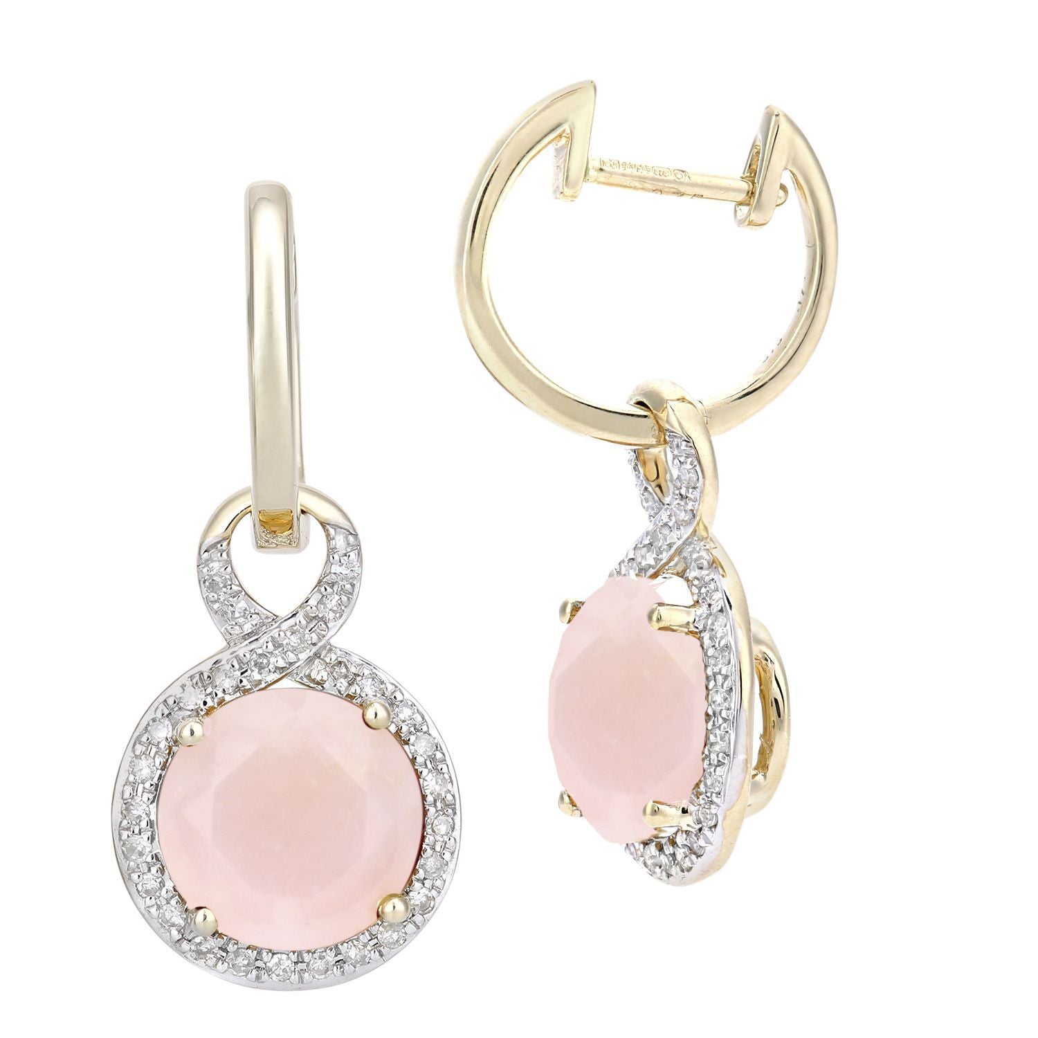 9ct Gold  17pts Diamond 2.6ct Opal Cocktail Drop Earrings - DE1AXL680YPOP