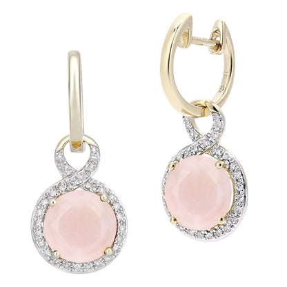 9ct Gold  17pts Diamond 2.6ct Opal Cocktail Drop Earrings - DE1AXL680YPOP