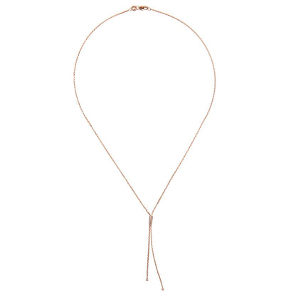 9ct Rose Gold  Spiga Wheat Negligee Chain Necklace 17 inch - DNVAXL35R