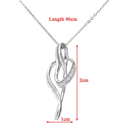 9ct White Gold  Diamond G Treble Clef Music Note Necklace 16" - DP1AXL125W