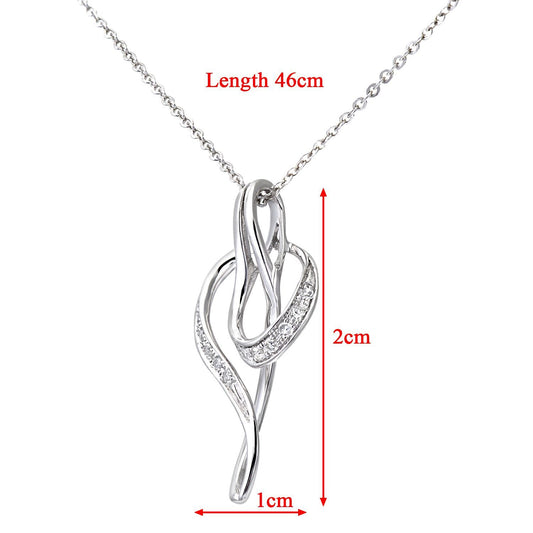 9ct White Gold  Diamond G Treble Clef Music Note Necklace 16" - DP1AXL125W