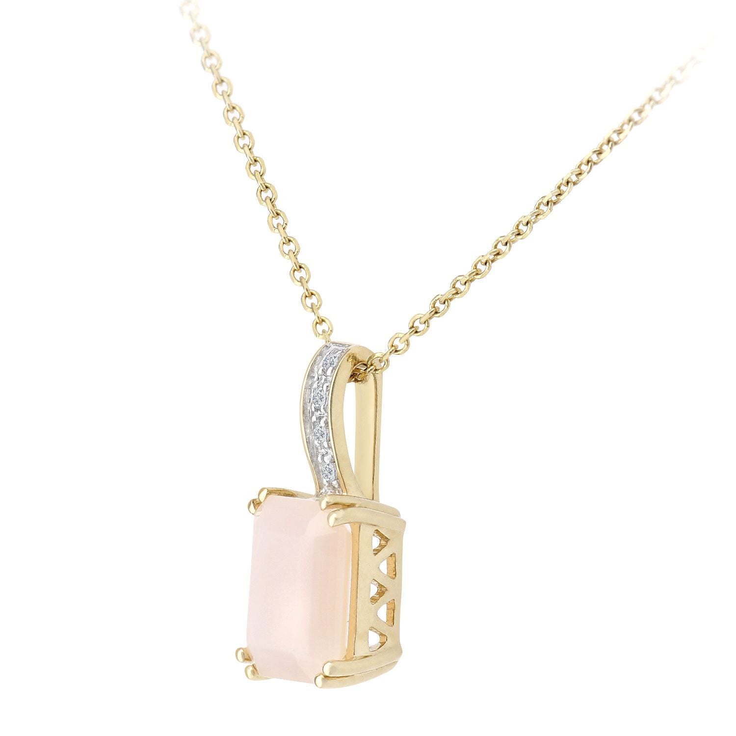 9ct Gold  Diamond Octagon Opal Inverted Popsicle Necklace 16" - DP1AXL600YPOP