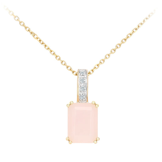 9ct Gold  Diamond Octagon Opal Inverted Popsicle Necklace 16" - DP1AXL600YPOP