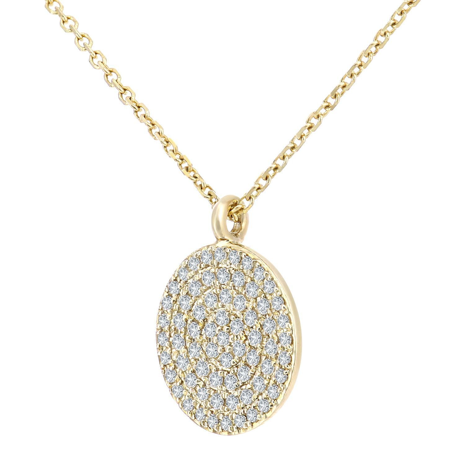 9ct Gold  Round 20pts Diamond Halo Pendant Necklace 16 inch - DP1AXL637Y