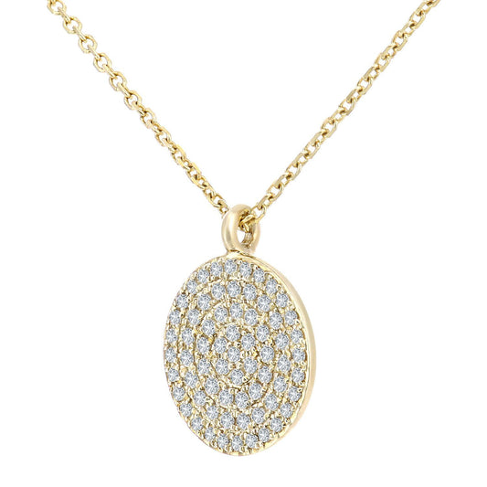 9ct Gold  Round 20pts Diamond Halo Pendant Necklace 16 inch - DP1AXL637Y